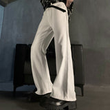 Flared draped white denim pants mf2762