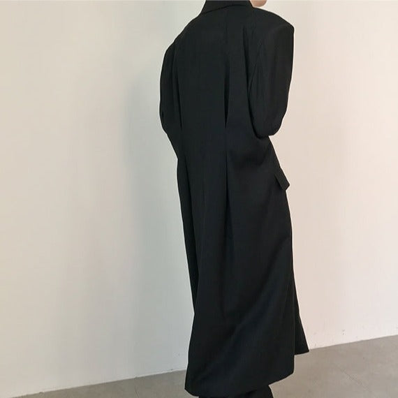 Classical side pleated long jacket mf2797