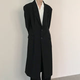 Classical side pleated long jacket mf2797